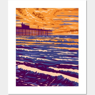 Pismo Beach Pier in Pismo Beach California WPA Poster Art Posters and Art